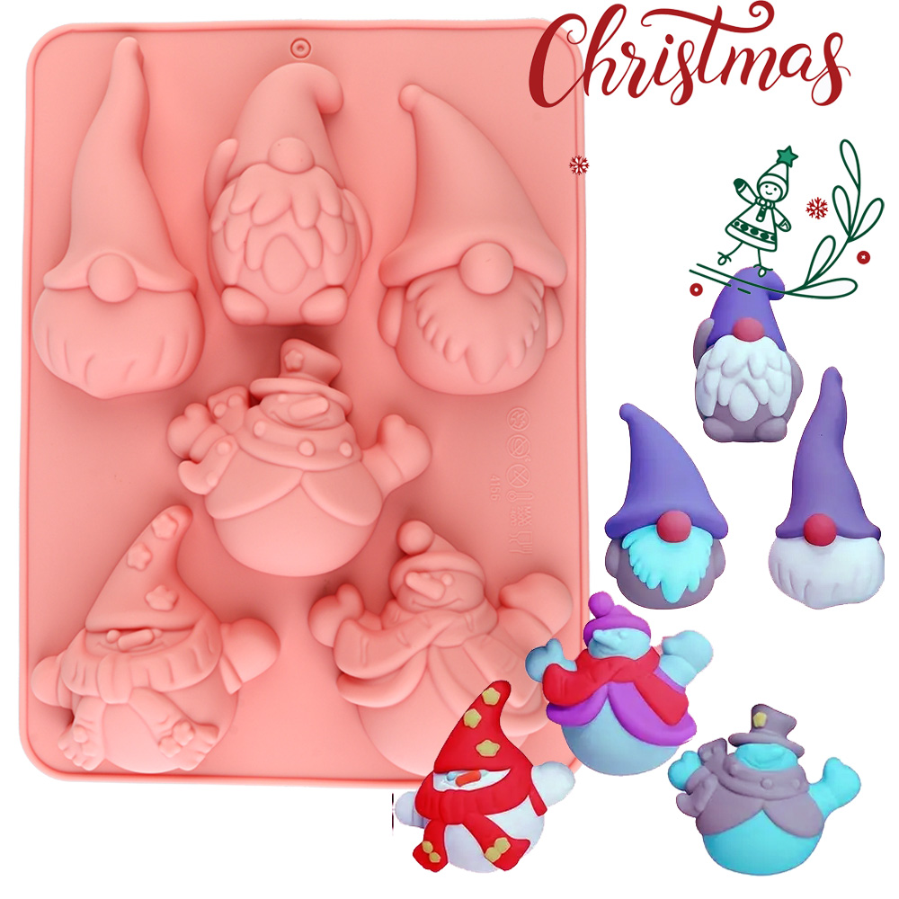 Candle Making Activity - 6-Cavity Christmas Gnome Cake Chocolate Silicone