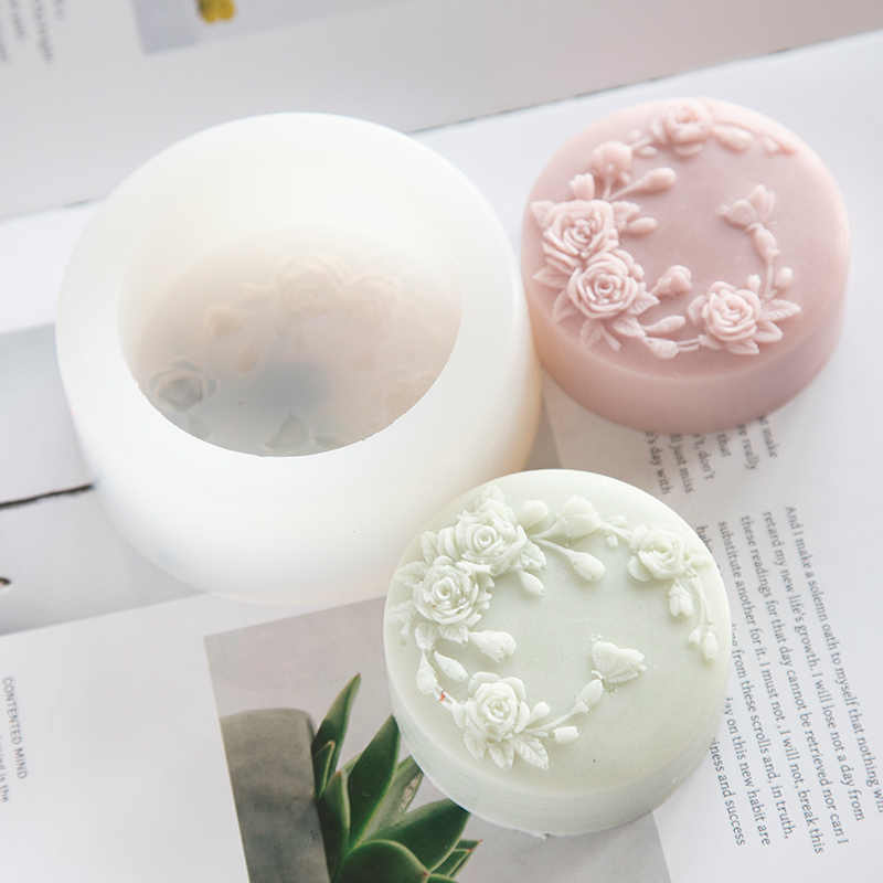 Candle Making Jelly - Round Shape Rose Flower Handmade Soap