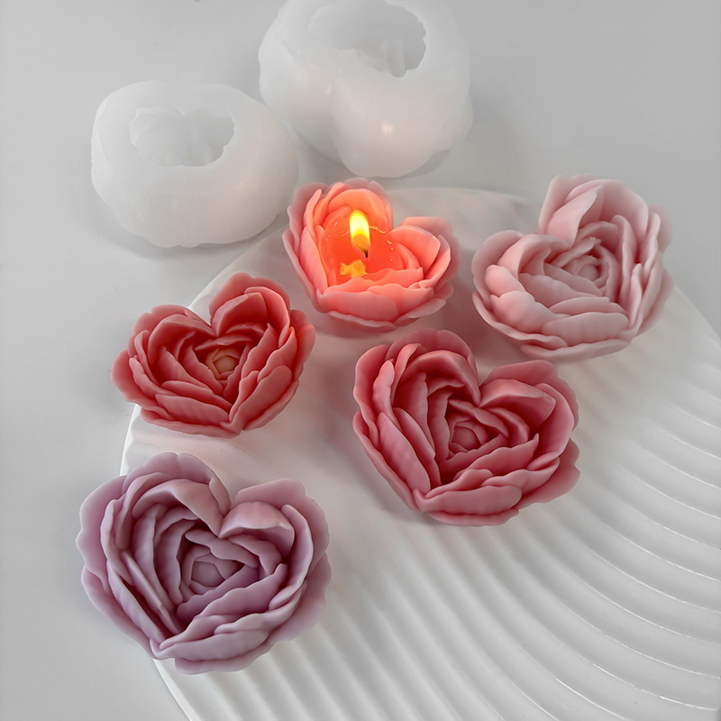 Candle Making Jelly - Love Flower Silicone Mold DIY Heart