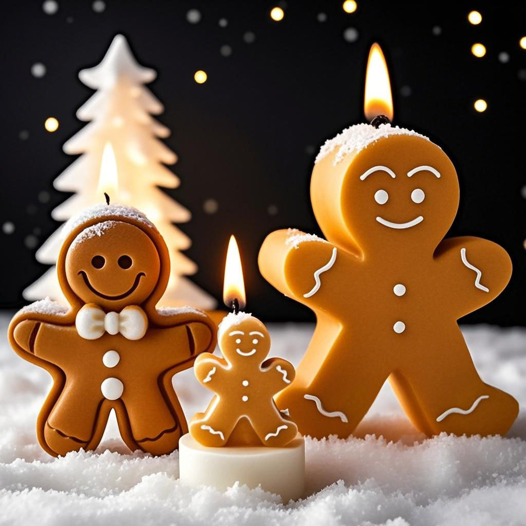 Candle Making Activity - DIY Cartoon Gingerbread Man Silicone Candle