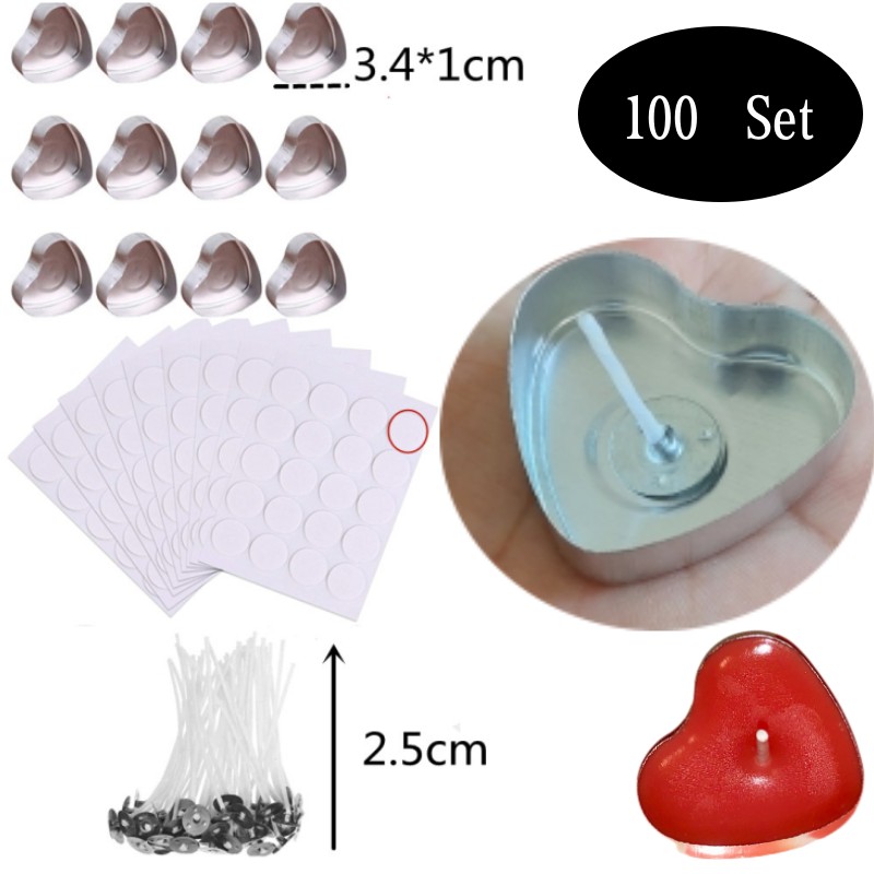 100 Sets Heart shaped Empty Al - огляд і ціна Candle Making Kit Wholesale