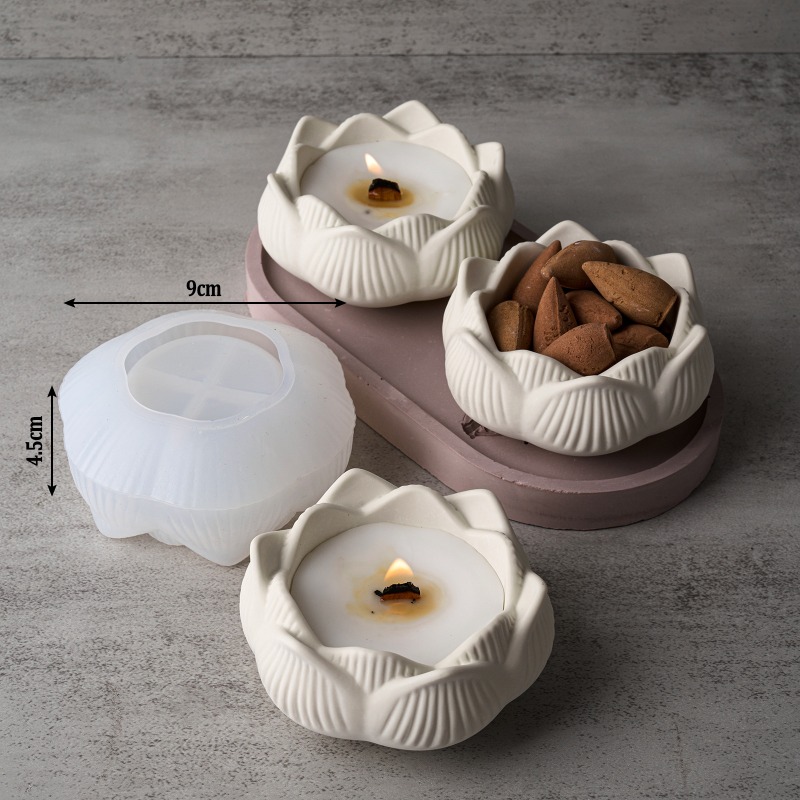 3D Lotus Candle Holder Silicon - огляд і ціна Candle Making Process