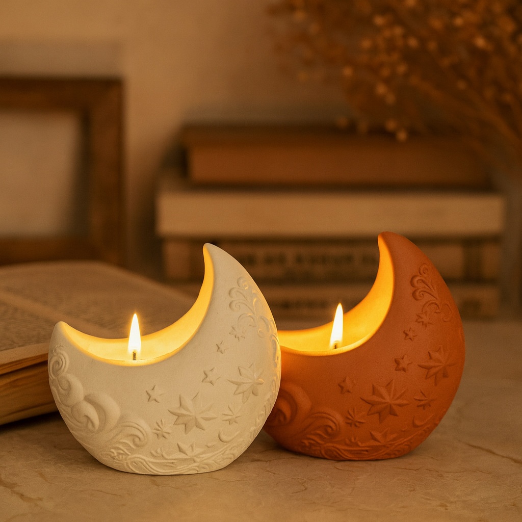 3d Relief Moon Gypsum Resin Mo - огляд і ціна Candle Making Process