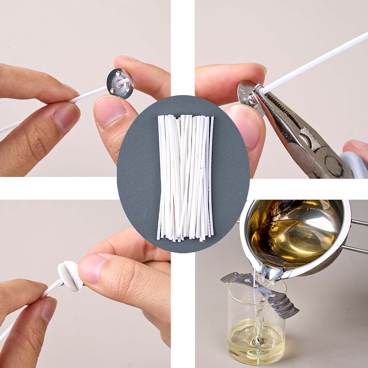 50pcs /Set Waxed Cotton Candle - огляд і ціна Candle Making Kit Wholesale