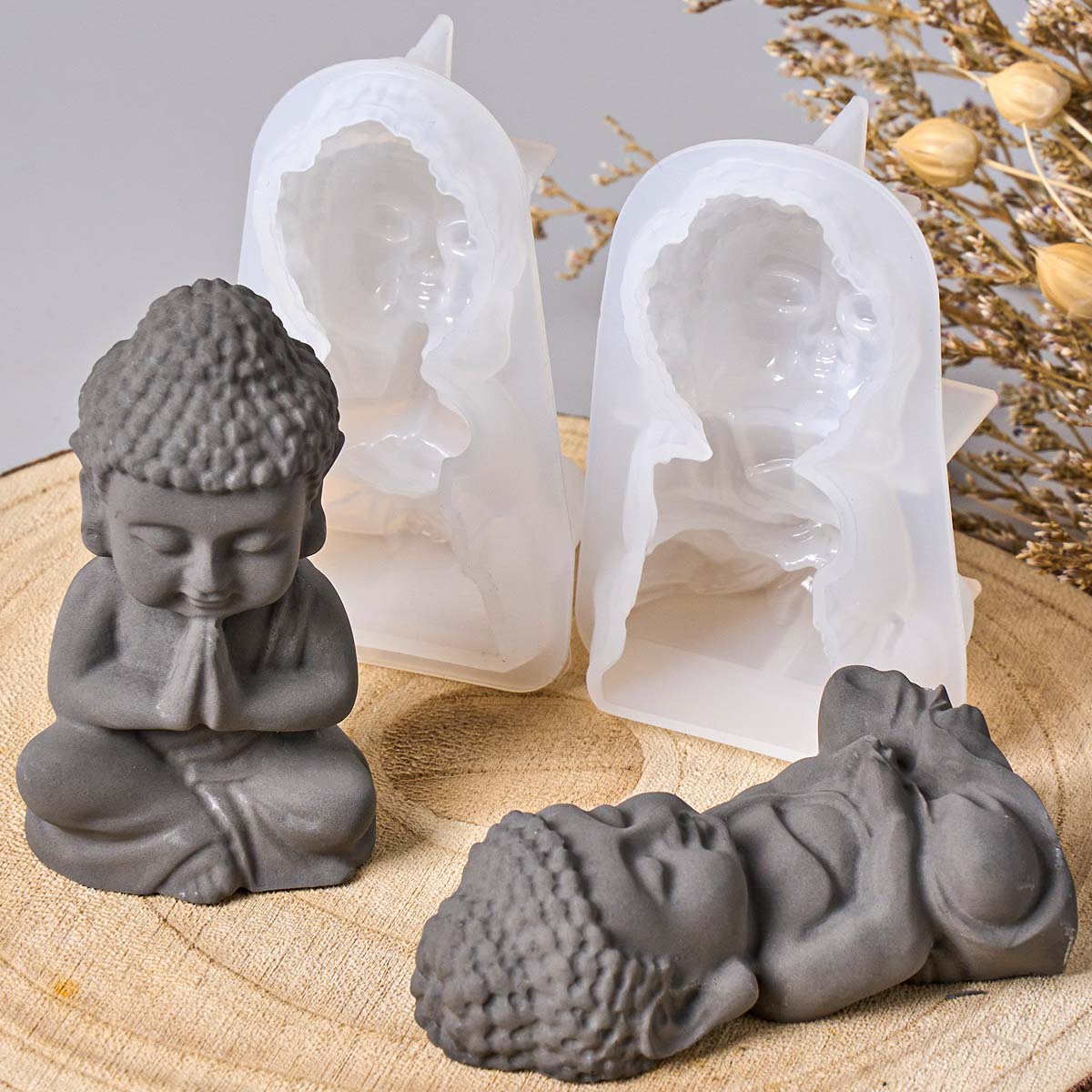 3D Buddha Silicone Candle Mold - огляд і ціна Candle Making Process