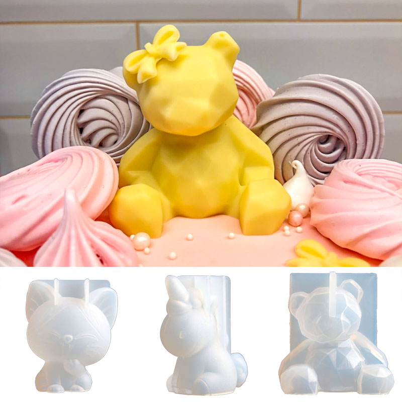 3D Stereo Bear Silicone Mold D - огляд і ціна Candle Making Jelly